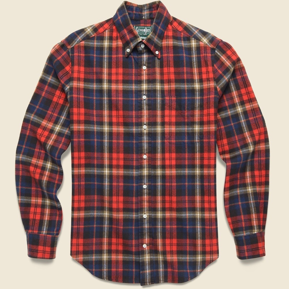 Gitman Vintage Red Shaggy Check, L